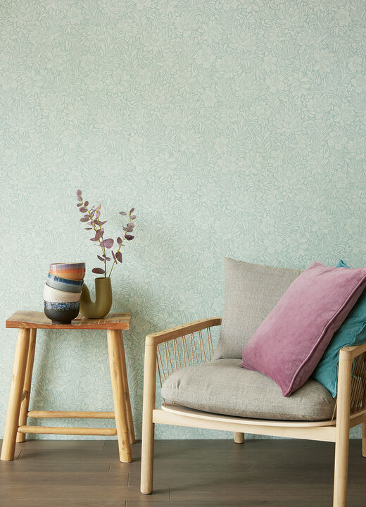 Zahara Seafoam Floral Wallpaper (Set of 2)