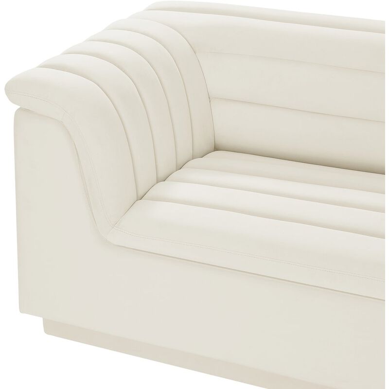 Meridian Furniture Cascade Cream Velvet Fabric Modular Sofa