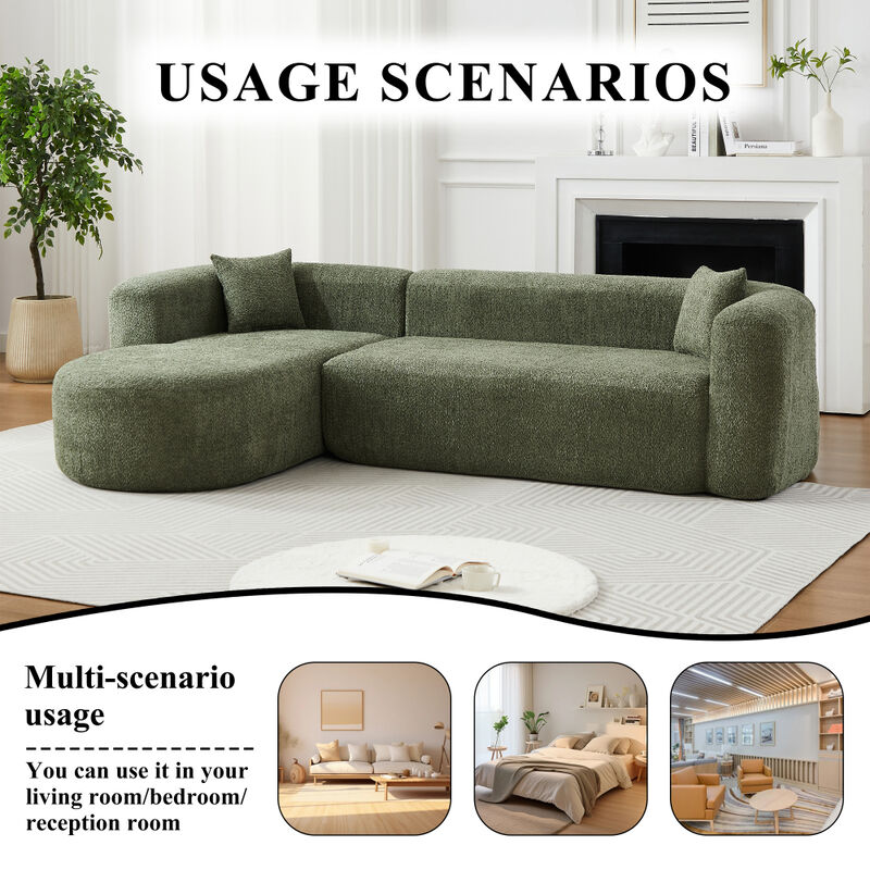 Rorvko Curved Chenille Sectional Sofa image number 4