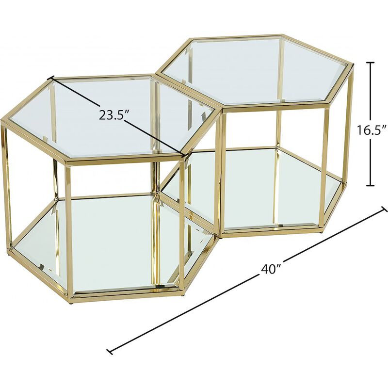 Meridian Furniture Sei Brushed Gold Coffee Table