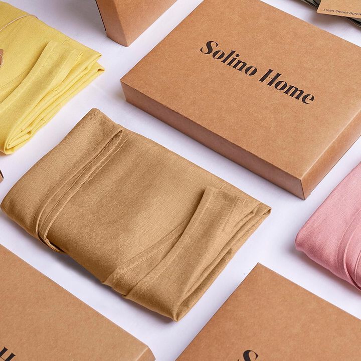 Solino Home 100% Pure Linen Apron - Linen Smock Apron