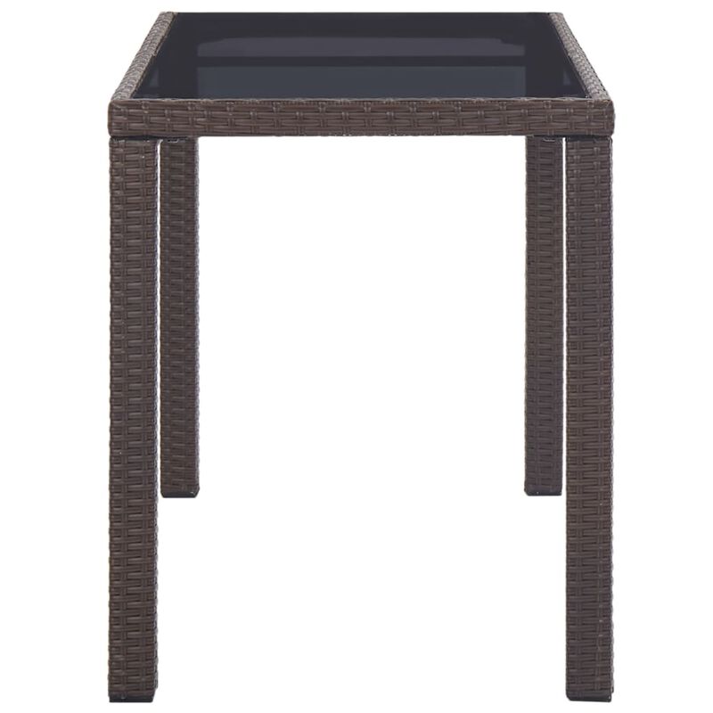 vidaXL Garden Table Brown 48.4"x13.6"x29.1" Poly Rattan