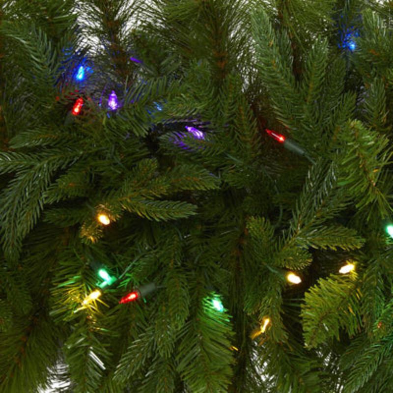 HomPlanti 6' x 18" Christmas Pine Extra Wide Artificial Garland with 100 Multicolored LED Lights