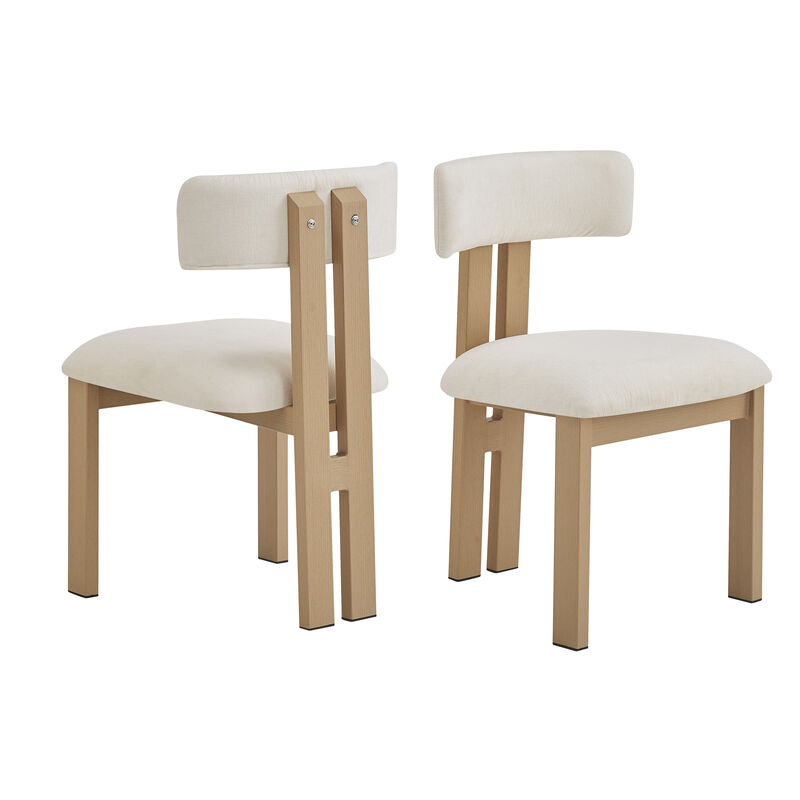 Merax 2 PCS Upholstered Armless Dining Chairs With Metal Legs