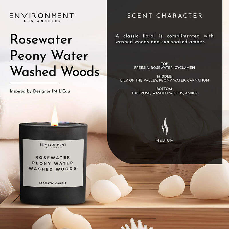 ENVIRONMENT 8oz Candle Inspired by Issey Miyake L'Eau d'Issey® - Rosewater | Peony Water | Washed Woods