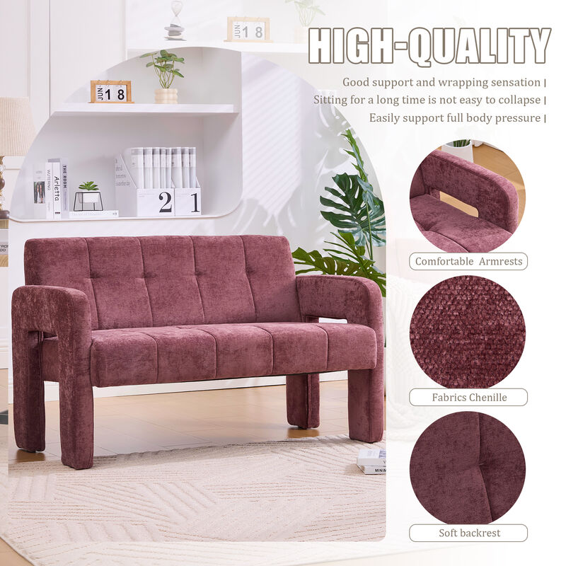 Merax Nordic Modern Chenille 2-Seater Loveseats Ergonomic Spacious Seating with Sturdy Frame image number 5