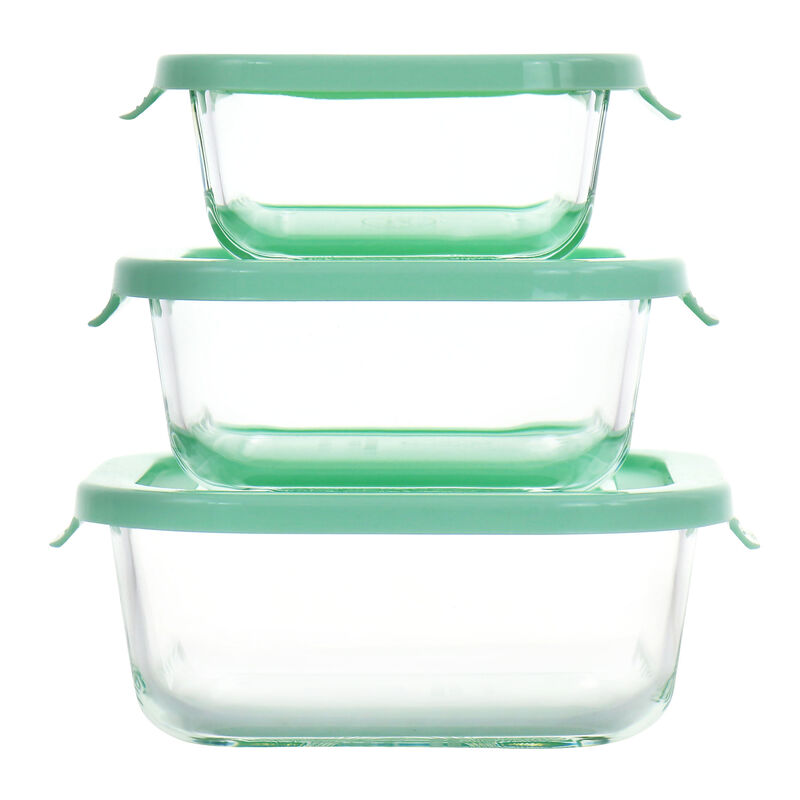 Martha Stewart 6 Piece Glass Storage Containers with Lids in Mint image number 2