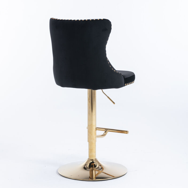 Streamdale Set of 2 Adjustable Velvet Bar Stools image number 6