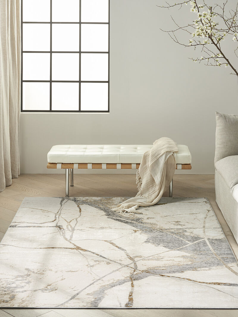 CK073 Compass CMP04 Ivory/Multicolor 5'3" x 7'3" Rug image number 6