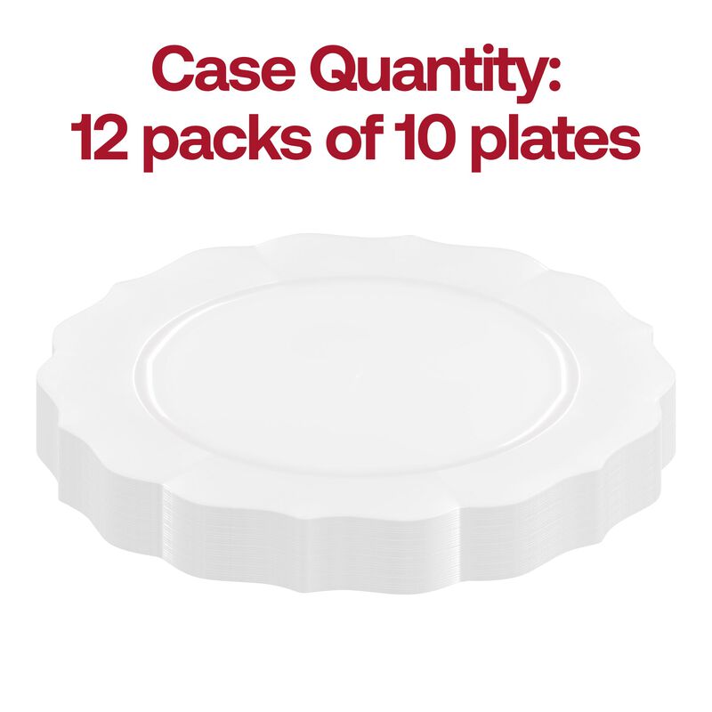 7.5" Pearl White Round Lotus Plastic Salad Plates (120 Plates) image number 3