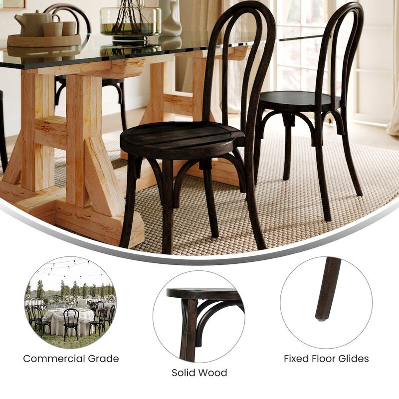 Flash Furniture Betsy Early American Thonet Style Solid Wood Stackable Dining Chair image number 9