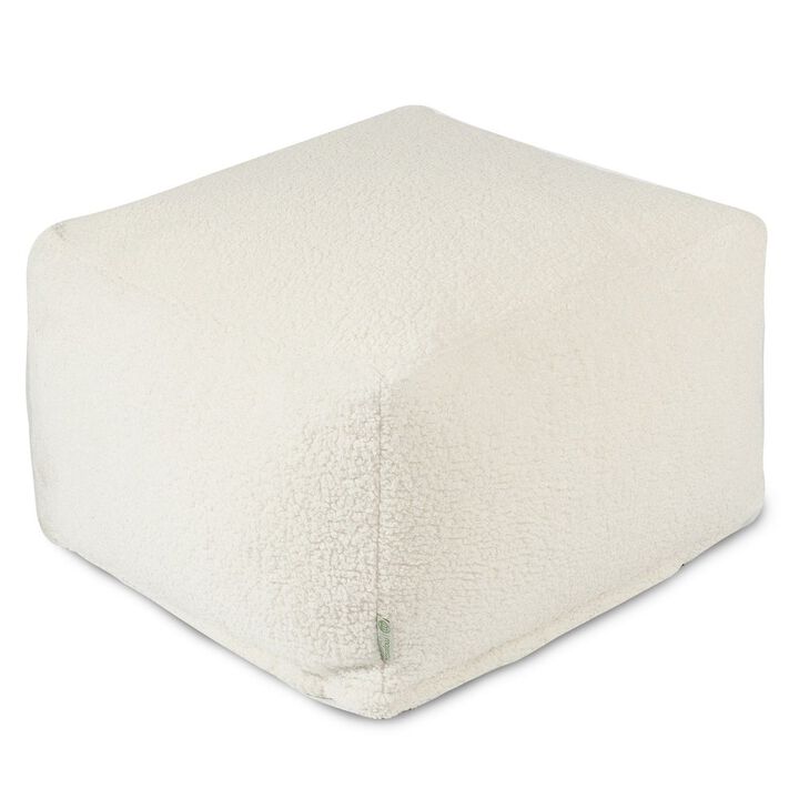 Majestic Home Goods Ottoman Pouf Sherpa Cream
