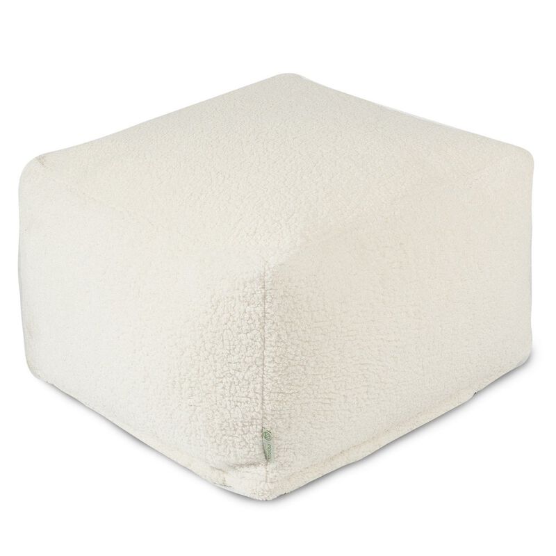 Majestic Home Goods Ottoman Pouf Sherpa Cream