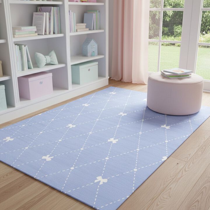 HomeRoots Bow Youthful Washable Area Rug