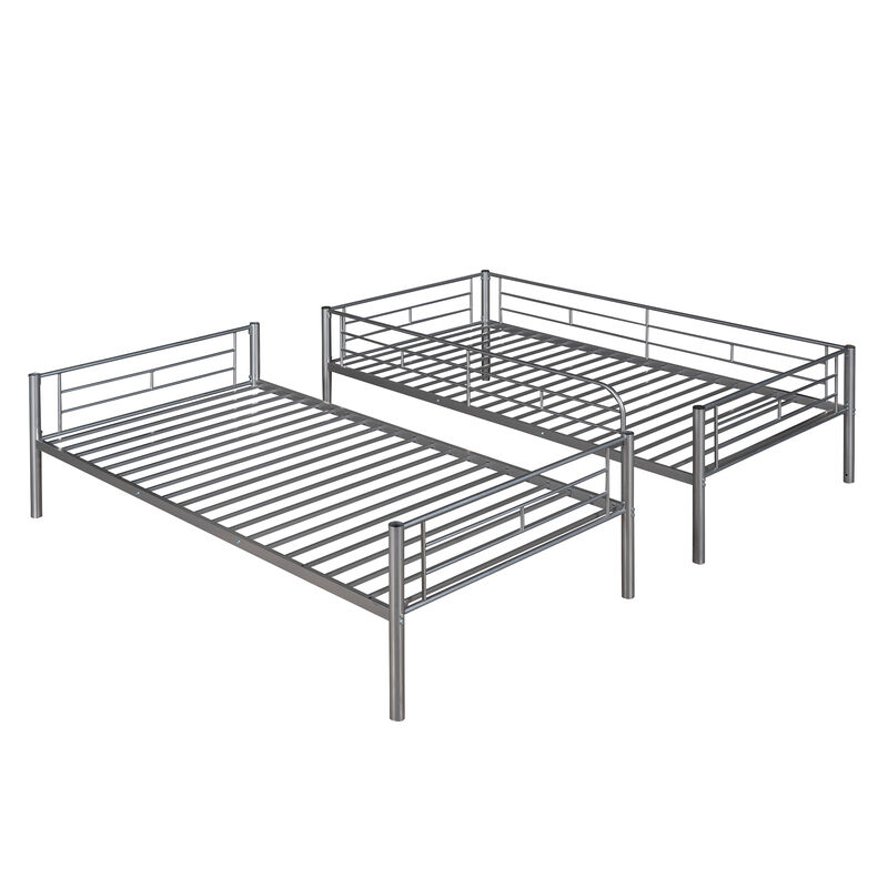 Whisen Twin Over Twin Metal Bunk Bed - White