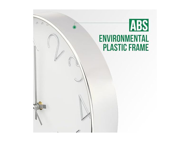 Simple Style Silver Stereoscopic Wall Clock 10 Inch Silent Non Ticking Modern image number 3