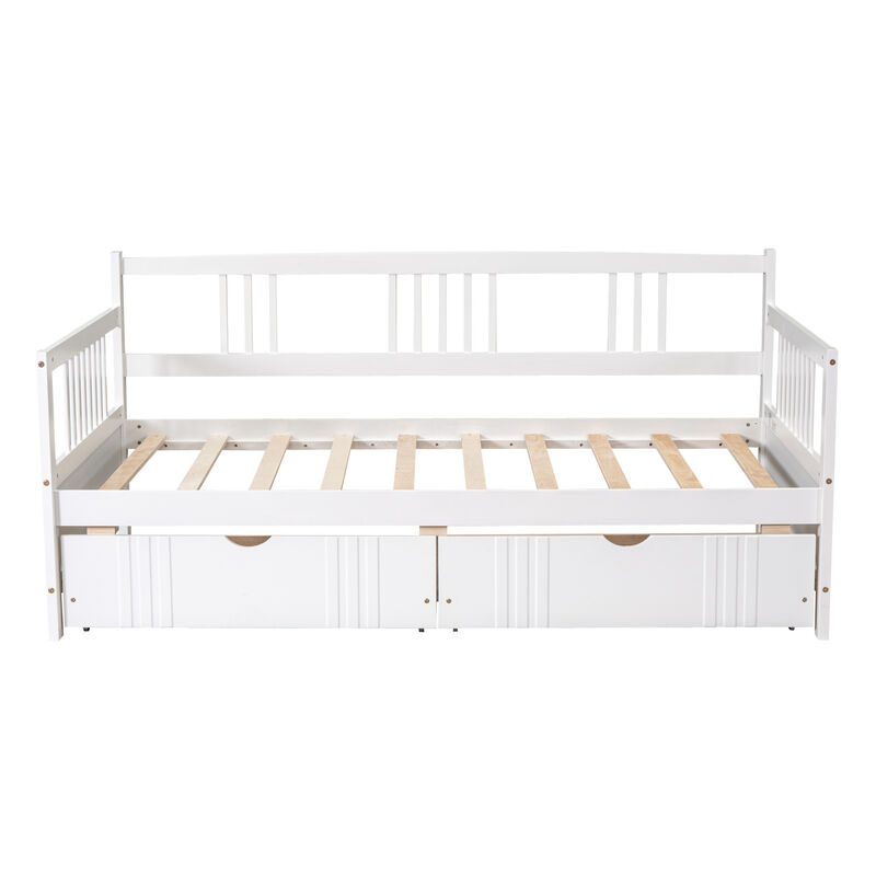 Whisen Modern Design Twin Size Daybed Wood Bed with Two Drawers image number 4