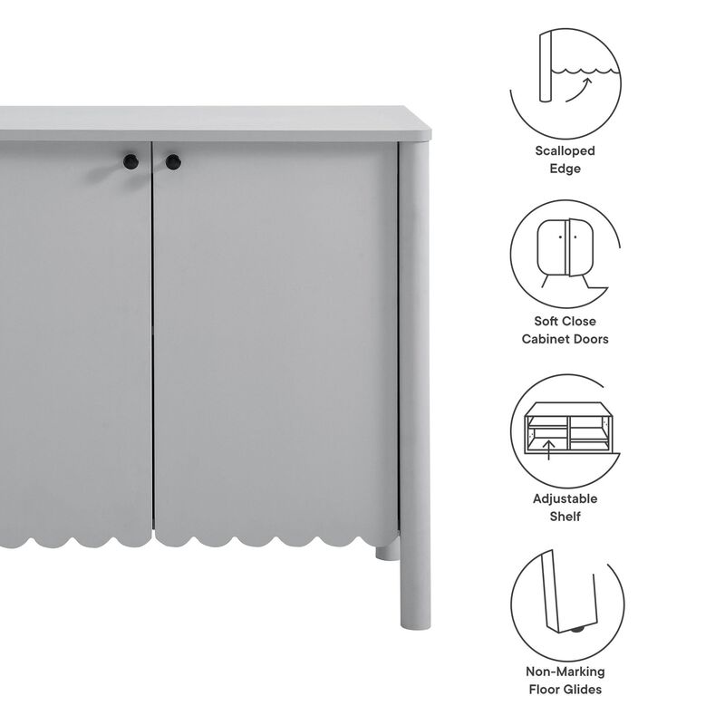 Modway Emmeline 2-Door Scalloped Sideboard in Light Gray image number 3
