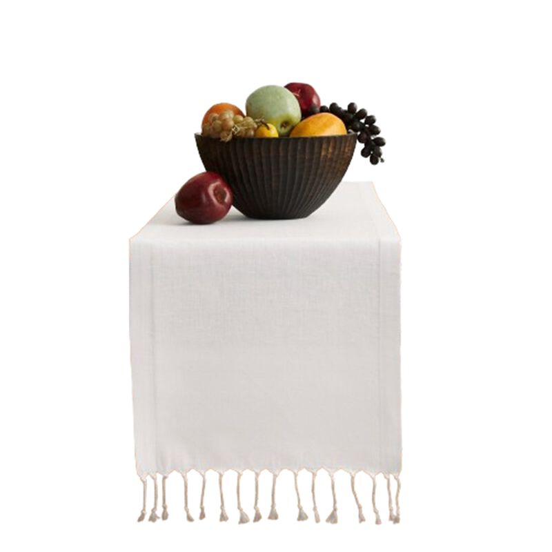 Solino Home 100% Pure Linen Table Runner - Twisted Fringe