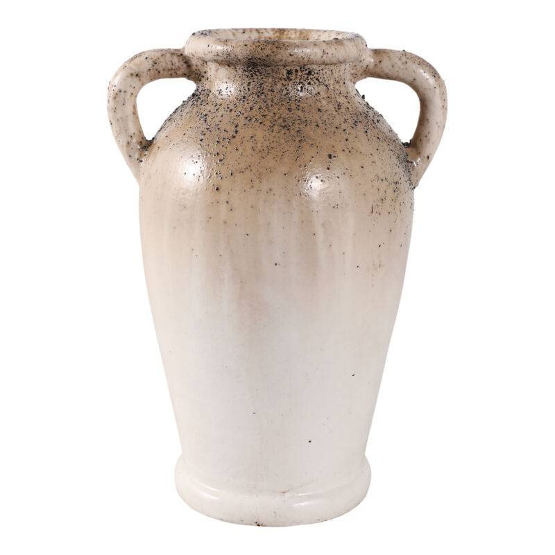 12x7" Textured Terracotta 2-handle Vase image number 3