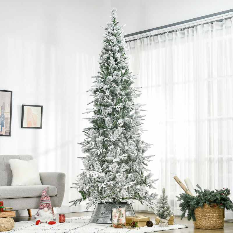 BreeBe Unlit Snow Flocked Artificial Pine Christmas Tree with 1159 Tips image number 1