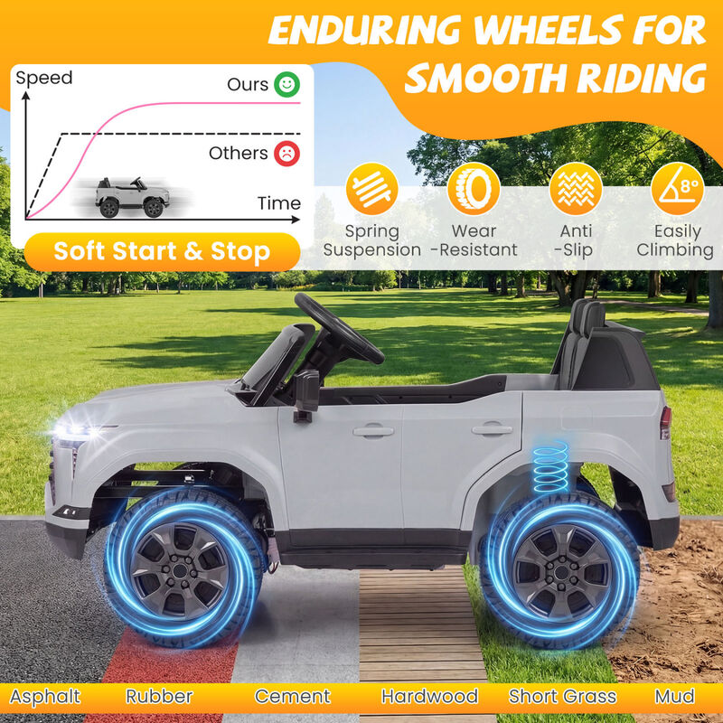 24V 4WD Kids Ride On Vehicle with Remote Control for Yard and Garden Play image number 6