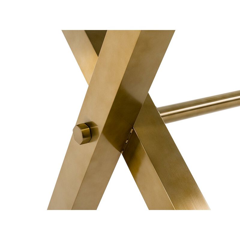 Modrest Dandy - Modern Golden & 15mm Glass Dining Table