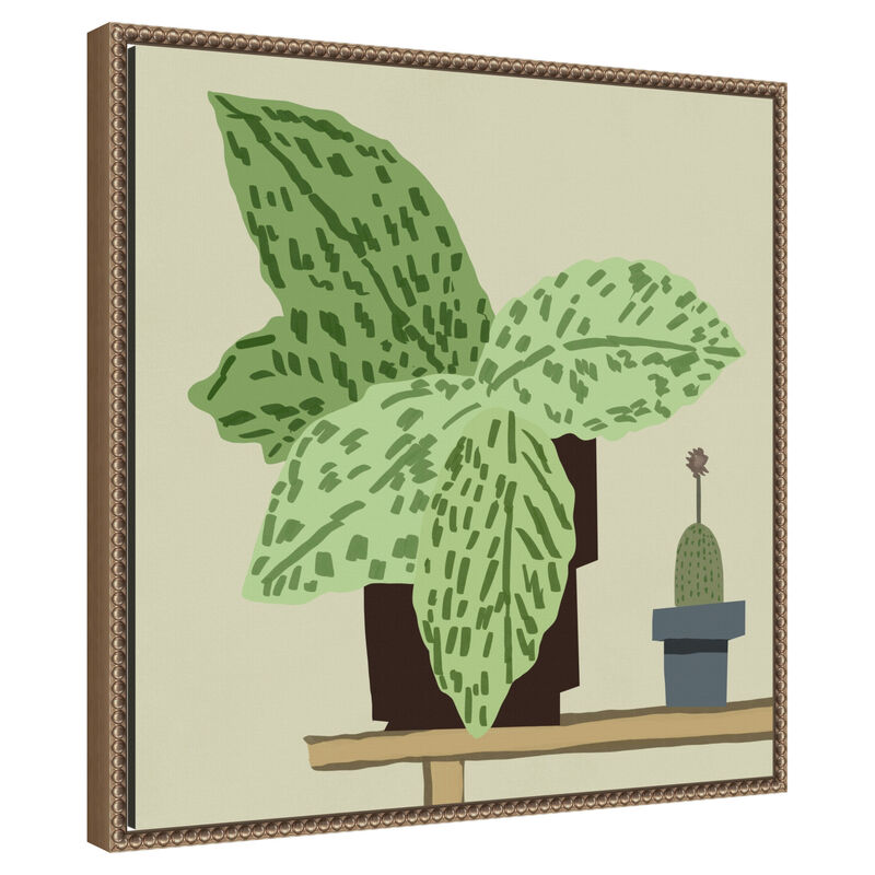 Large Leafy Plant by Little Dean Framed Canvas Wall Art image number 2