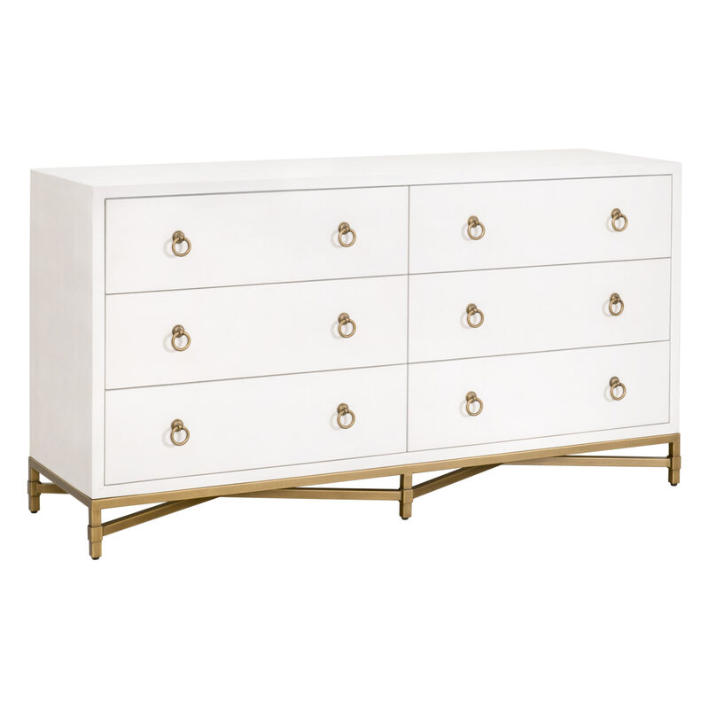 Pearl Shagreen 6-Drawer Double Dresser
