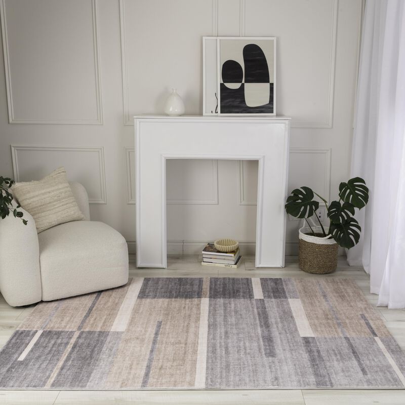 Rug Branch Milan Contemporary Geometric Brown Grey Indoor Area Rug