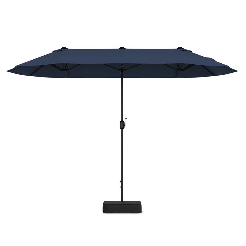 Mondawe 13 Feet Double-Sided Patio Twin Table Umbrella with Crank Handle
