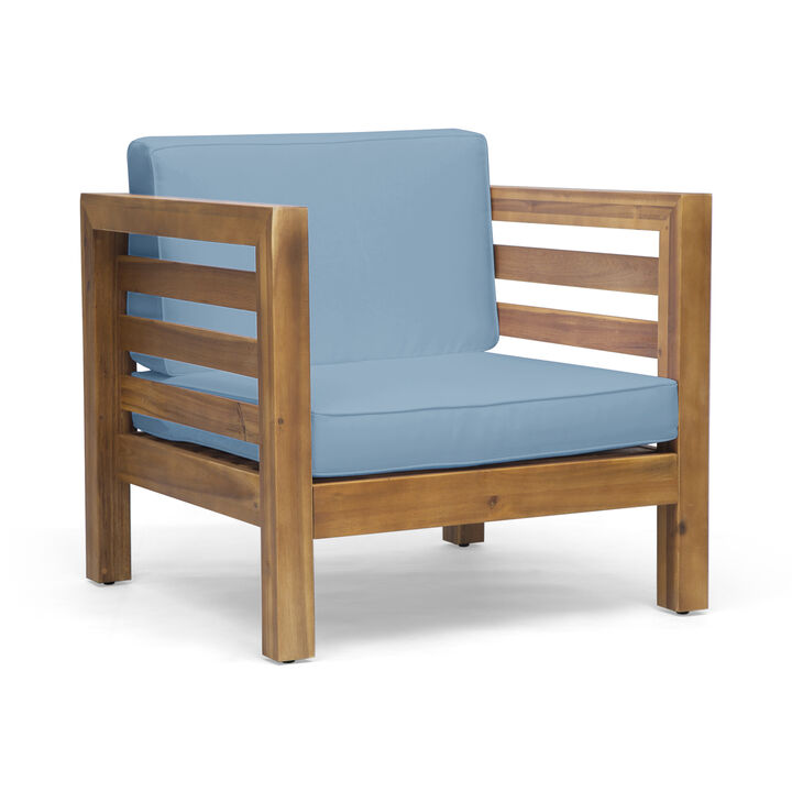 Merax Mid-Century Modern Acacia Wood Chair Lounge Chairs