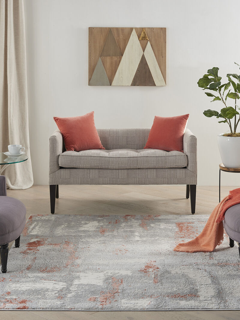 Elation ETN06 Gray/Brick 5'3" x 7'3" Rug