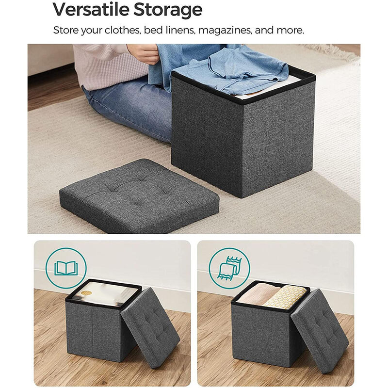 Folding Storage Ottoman Cube for Versatile Space-Saving Solutions