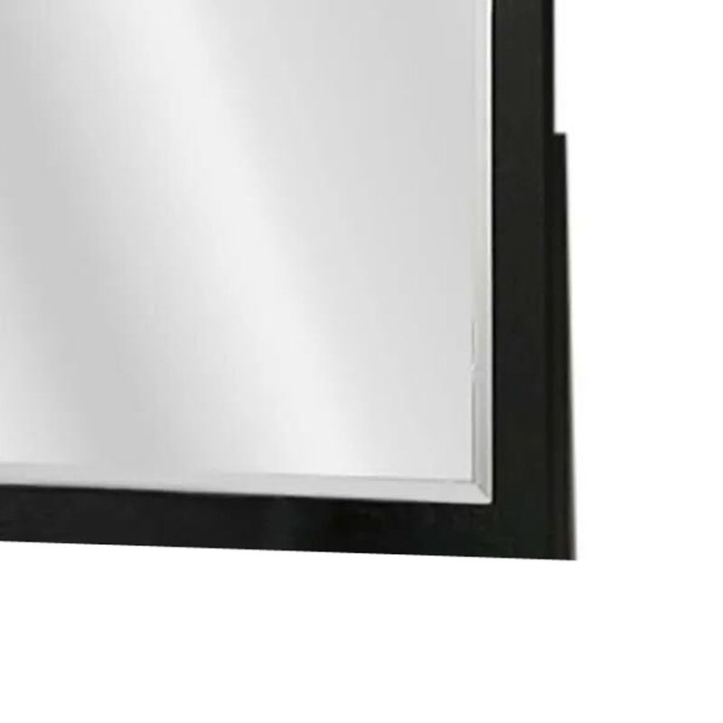 Portrait Dresser Mirror, Black, Rubberwood, 36x40 Wide Frame Profile image number 3