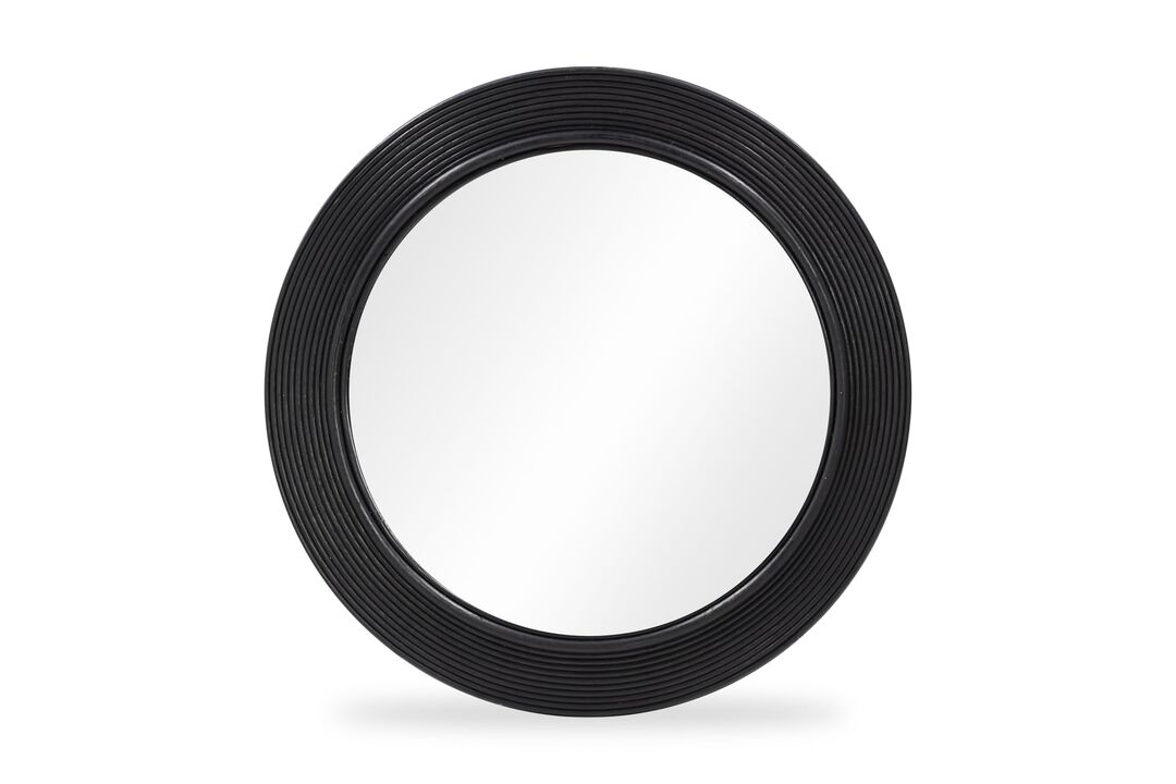 Tov Furniture Tanya Rattan Round Wall Mirror (Black)