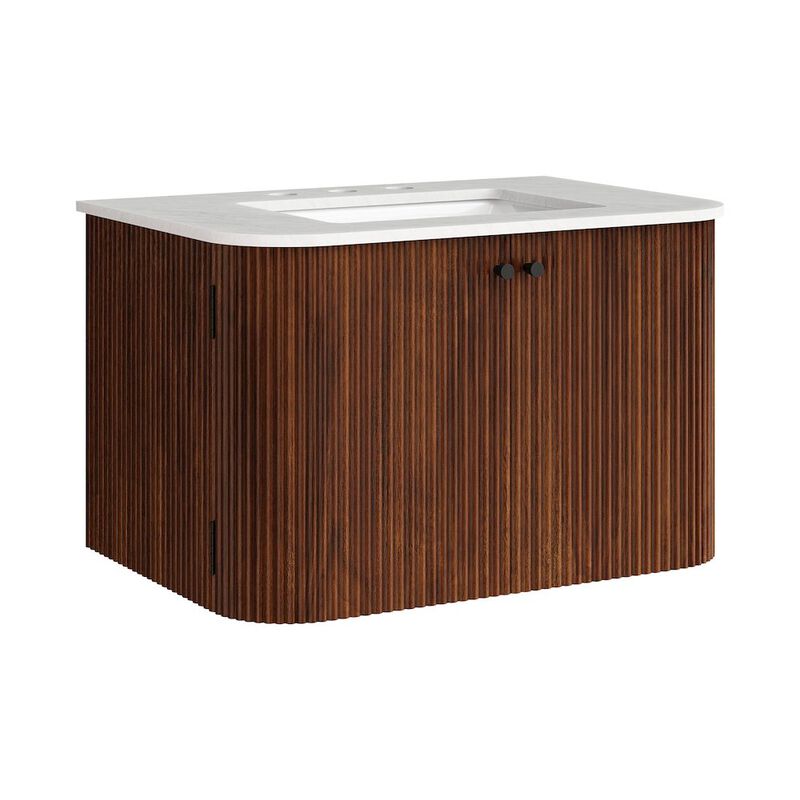 Zia 30" Wall-Mount Bathroom Vanity with Marble Sink image number 0