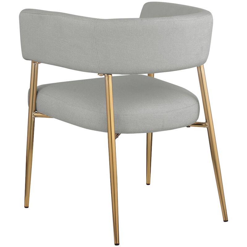 Meridian Furniture Creston Light Grey Durable Linen Textured Fabric Dining Chair