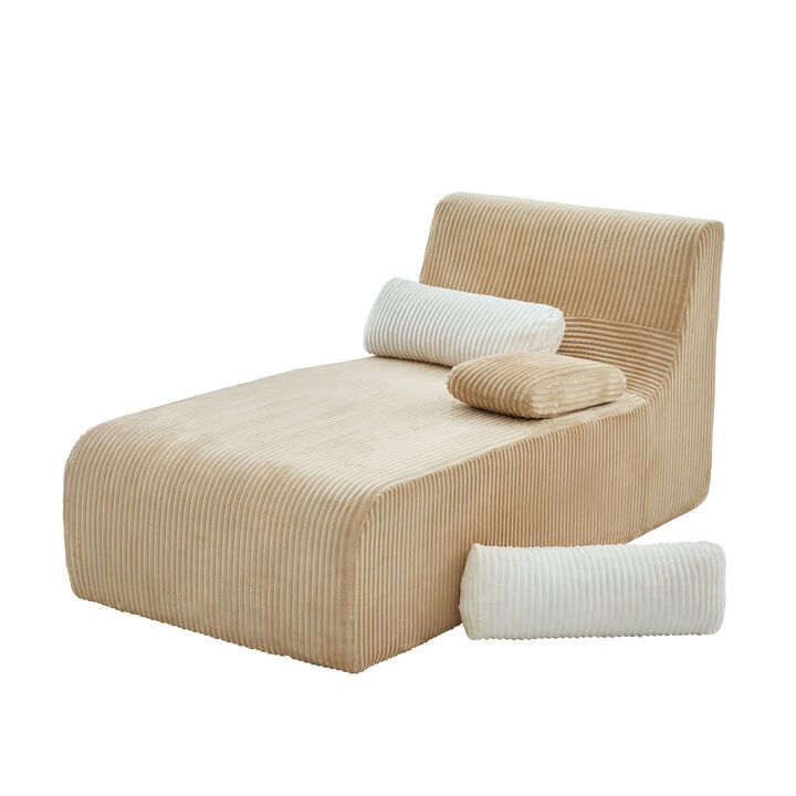 Merax Modular Corduroy Sofa with Compression Packaging & Ergonomic Curved Design
