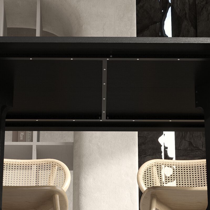 FUFU&GAGA Modern Solid Wood Grain Dining Table with Thickened Tabletop & Hollow Legs, Heavy-Duty Construction (78.7 in. L x 35.4 in. W x 29.9 in. H, 88.2 lbs), Full Wood Tone