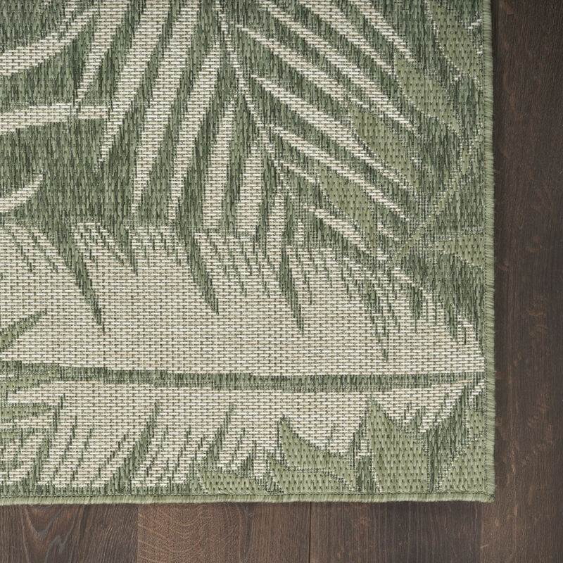 HomeRoots 4' X 6' Ivory And Green Palm Leaf Indoor Outdoor Area Rug image number 3