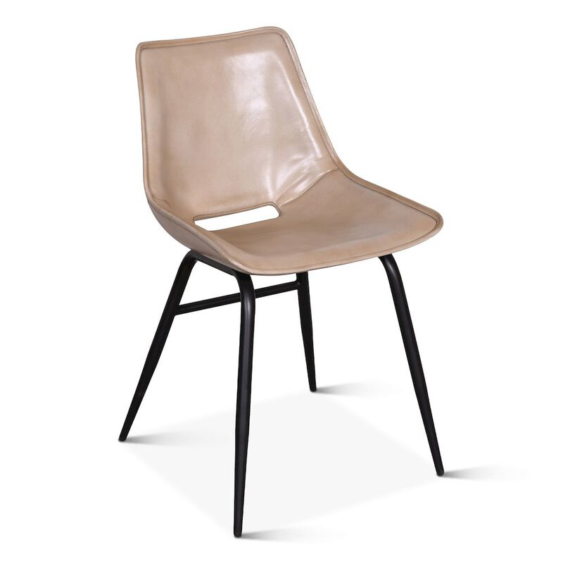World Interiors Brisbane Stanley Leather Dining Chair in Dusty Tan