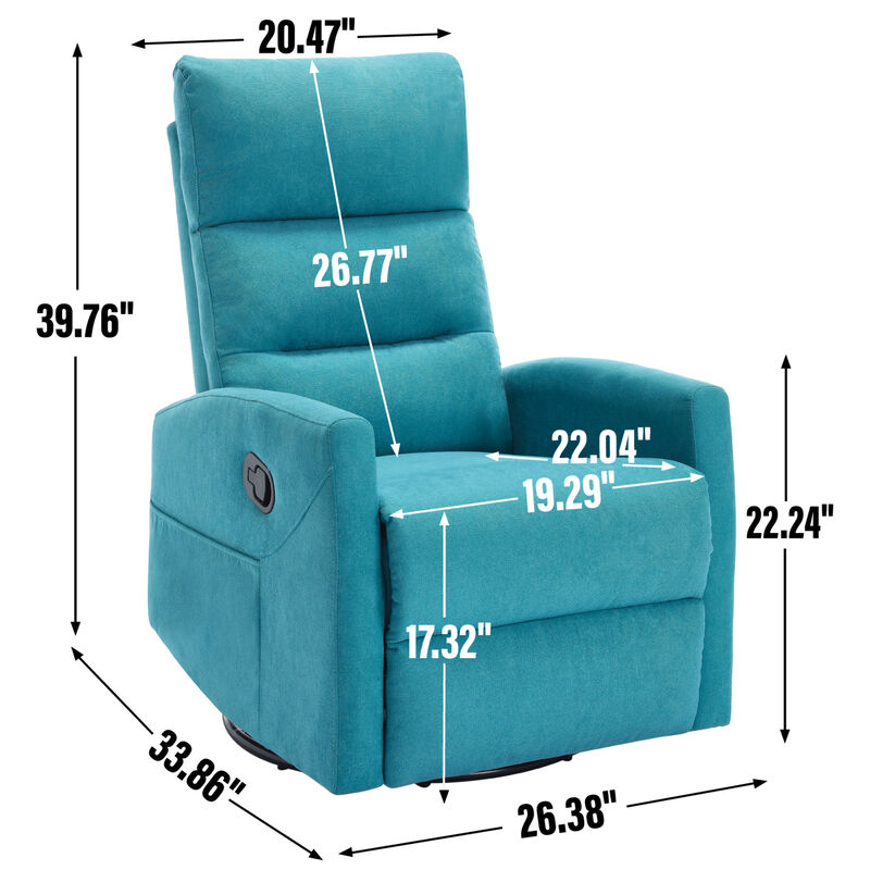 GOODSILO Manual Recliner Chair with Swivel and Rocking Function for Comfortable Living Room Seating image number 9