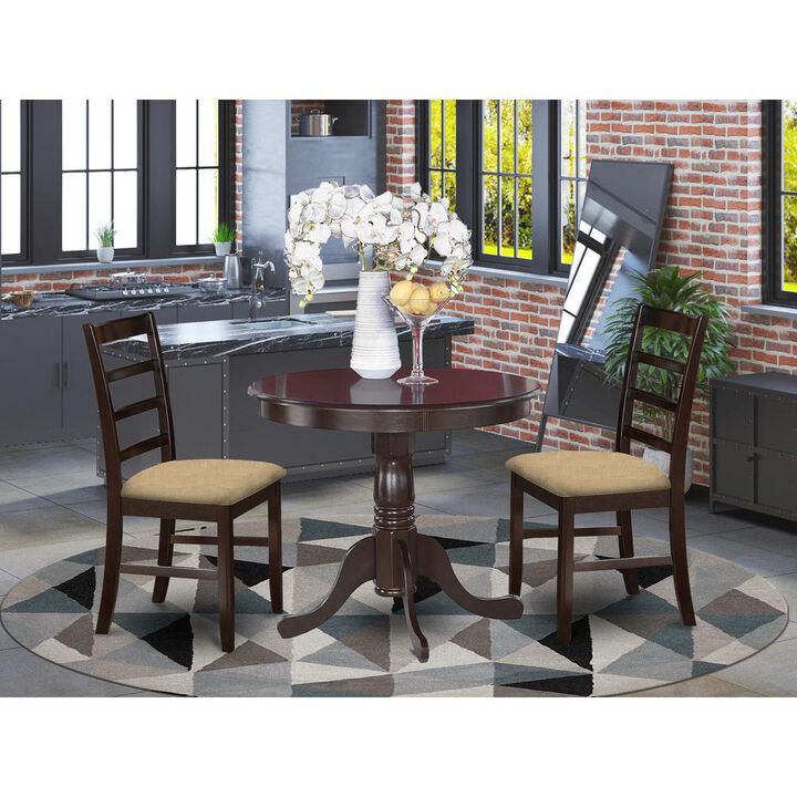 3 Pc small Kitchen Table and Chairs set-round Kitchen Table and 2 Kitchen Chairs