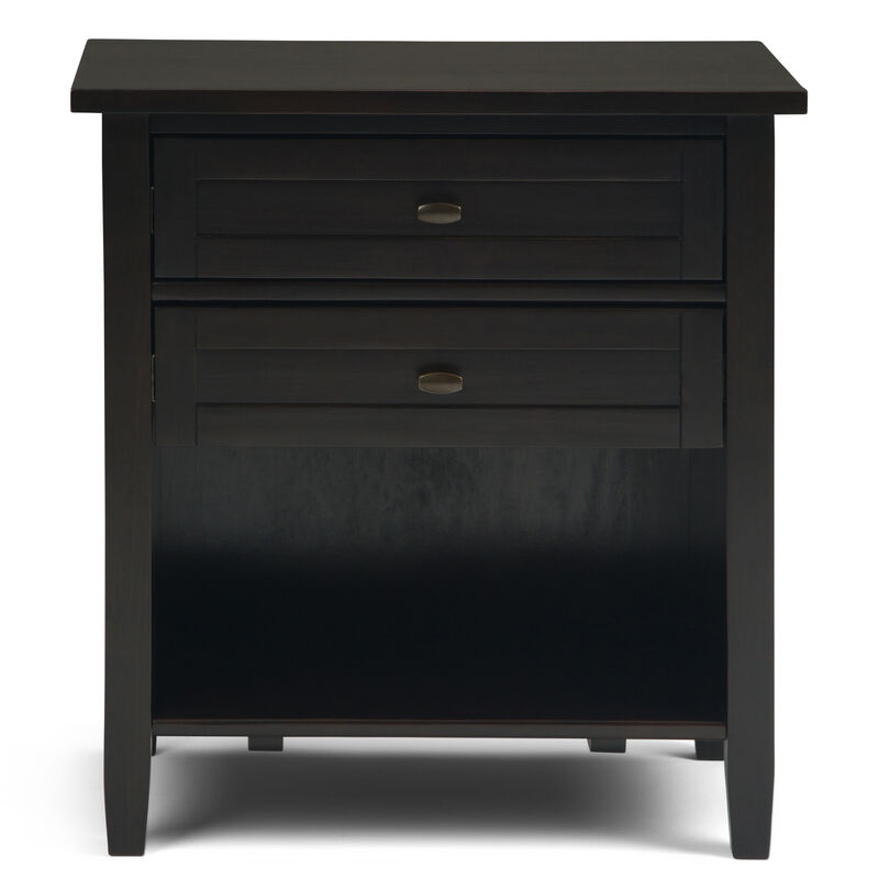 Warm Shaker SOLID WOOD 24 inch Wide Transitional Bedside Nightstand Table in Hickory Brown