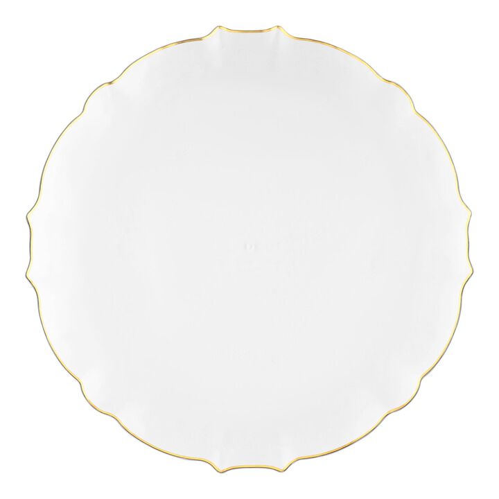 7.5" Clear with Gold Rim Round Lotus Plastic Salad Plates (120 Plates)