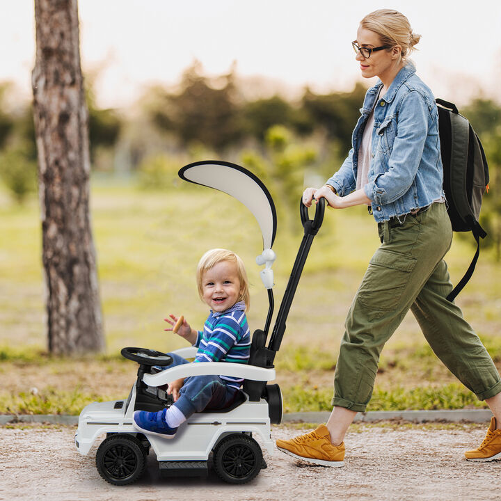 3-in-1 Kids Ride-On Push Car with Canopy for Toddler Outdoor Play