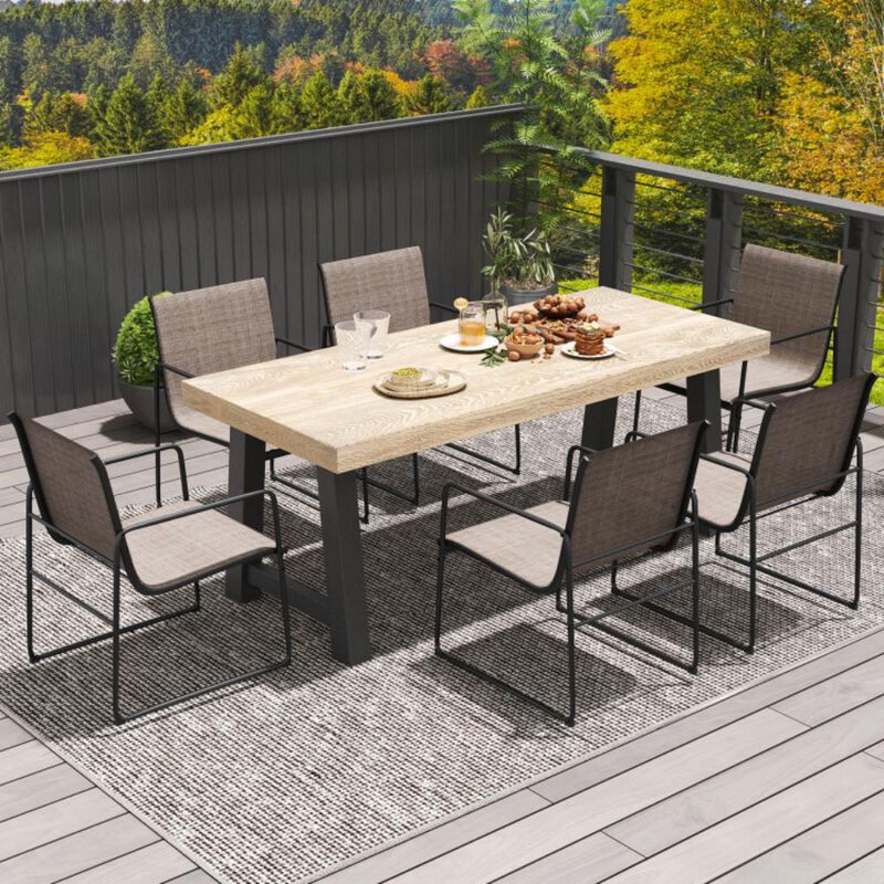 Hivvago Outdoor Dining Chairs Set of 4 Patio Furniture Chair with Breathable Seat and Backrest