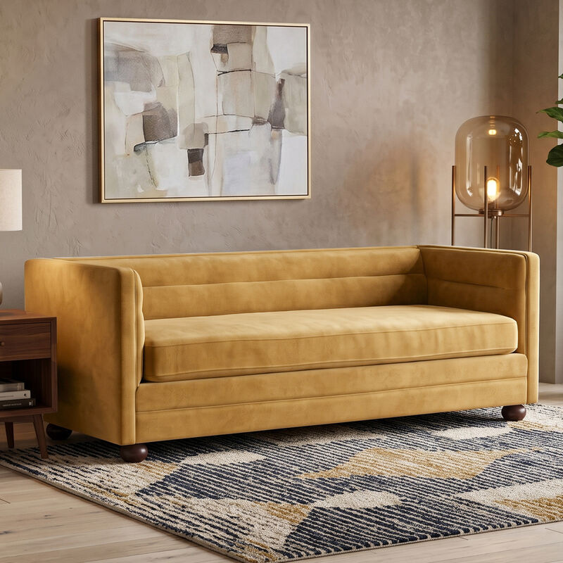 Gaxgox Modern Chenille 3 Seater Sofa image number 1