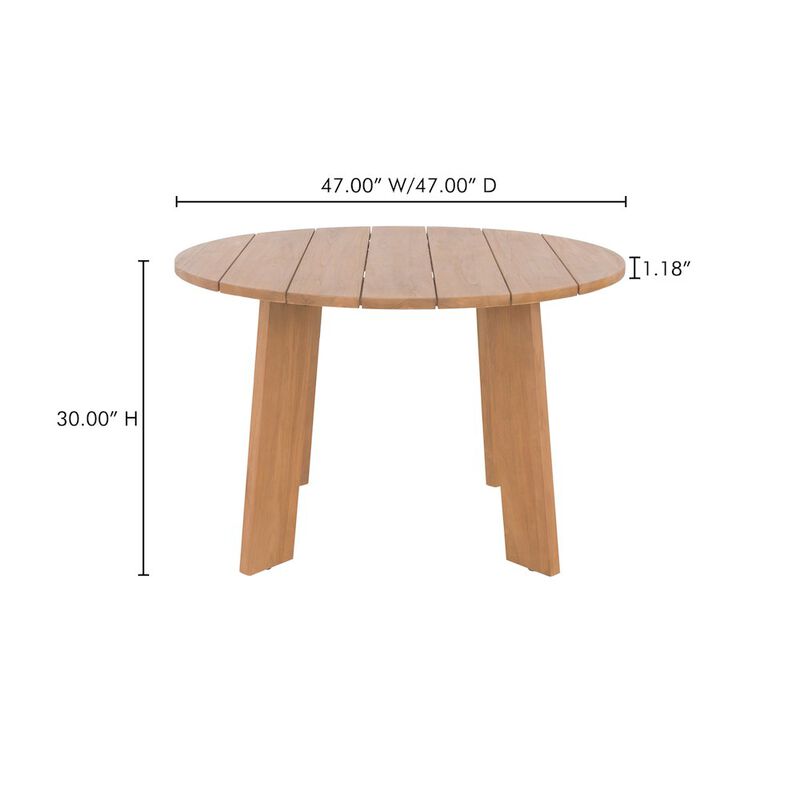Moe's Home Collection Delta Round Outdoor Dining Table Natural